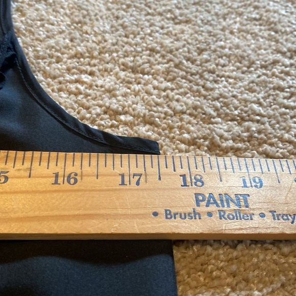 Banana Republic Whimigoth Silk Ruffle Shift Dress Black Size MP - Picture 6 of 11